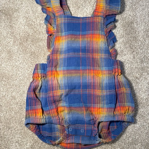 Tea Collection Plaid Bubble Romper 12-18 Months Cotton EUC - Picture 1 of 5